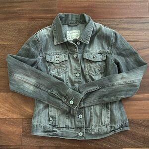Aeropostale Gray Distressed Denim Jean Jacket - Size M - Great Condition